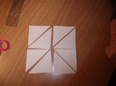 Εύκολο ήταν επίσης να δεχτεί ότι το σχήμα αυτό ήταν τετράγωνο λόγω των ίσων ισοσκελών τριγώνων που το συνέθεταν.