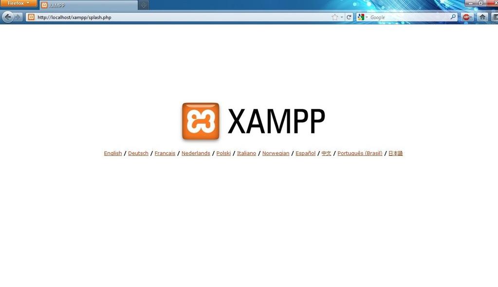 Μετά την επιτυχημένη εγκατάσταση του Xampp και την ενεργοποίηση του Apache Server και της MySQL ανοίγουμε έναν
