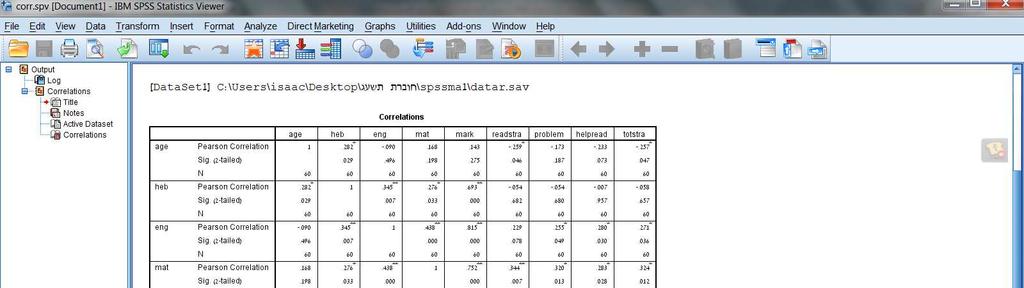 ג; 22 GET \spssma1\datar.sav'.