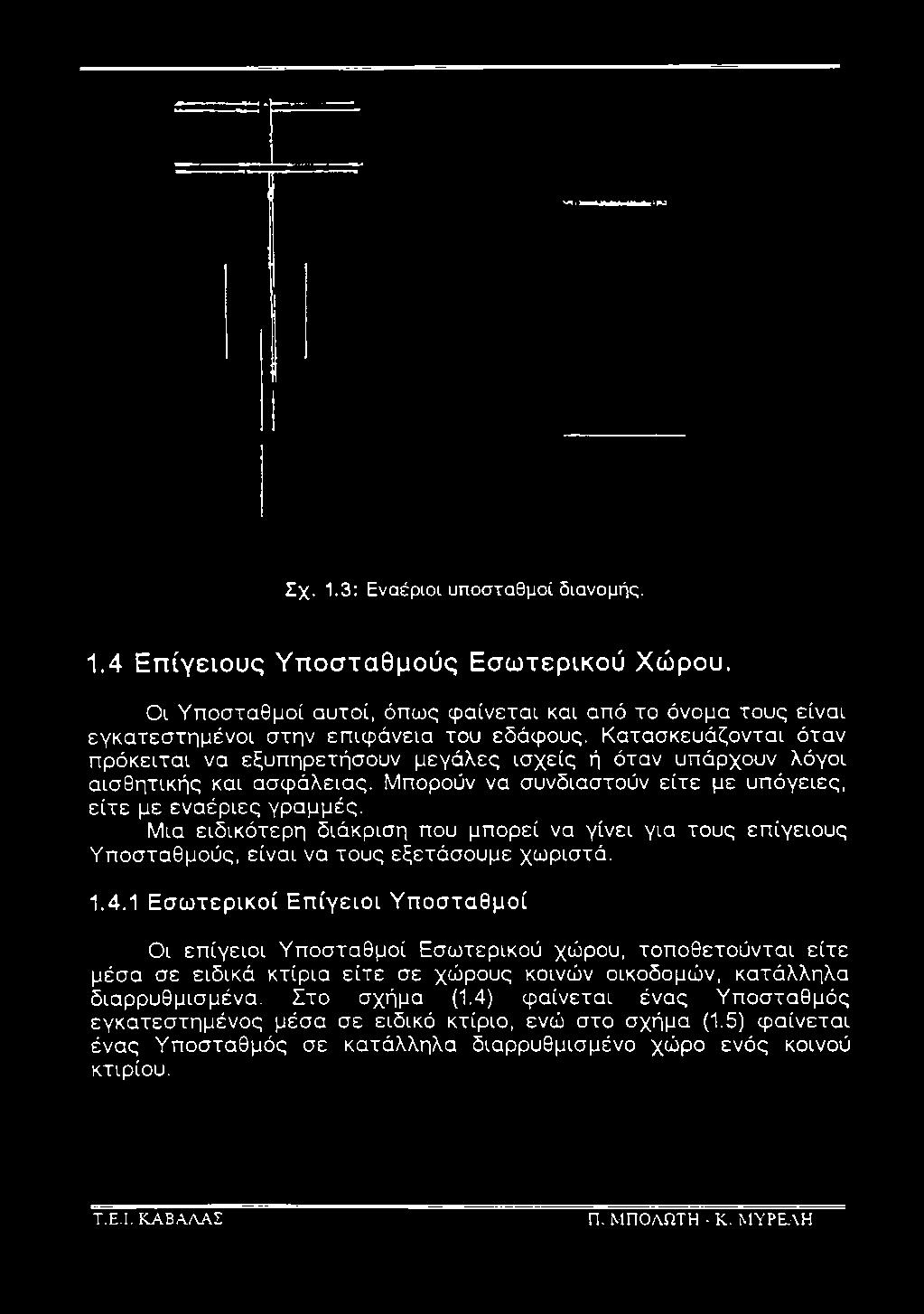 Μια ειδικότερη διάκριση που μπορεί να γίνει για τους επίγειους Υποσταθμούς, είναι να τους εξετάσουμε χωριστά.