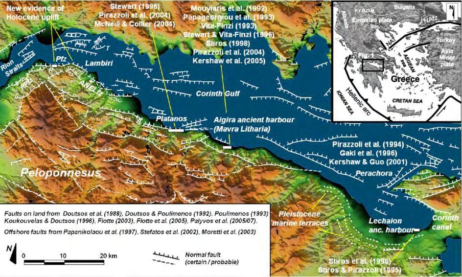 διάνοιξης), εκτίθενται στο βόρειο περιθώριο της Πελοποννήσου και αποτελούνται από Μέσω έως Άνω-Πλειοκανικά λιμναία και ποτάμια ιζήματα (Kontopoulos & Doutsos, 1985; Zelilidis et al, 1988).