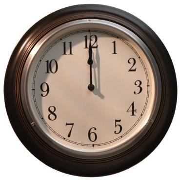 ΚΥΚΛΙΚΗ ΚΙΝΗΣΗ 1.5. Το ρολόι το διπλανού σχήματος δείχνει 1:00:00. Μετά από πόσο χρόνο α. οι δύο δείκτες θα είναι κάθετοι μεταξύ τος για πρώτη φορά; β.
