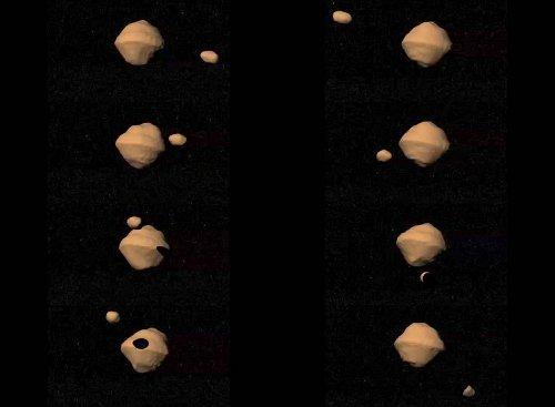 jverovatnije je nastao pojavom rotacione fisije, tj. raspadom asteroida usled velike brzine rotacije do koje je dovelo dejstvo JORP efekta.