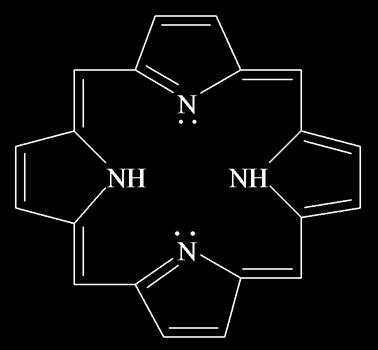 Hlorofil a Mg-kompleks sa porfirinom Porfin važan