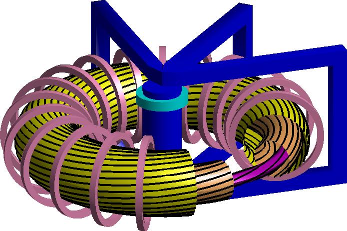 Tokamak toroidale Magnetfeldspulen magnetische Feldlinien
