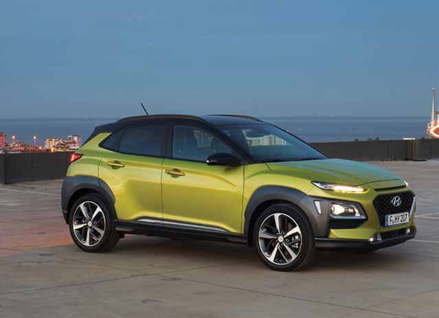 (αποστολή)_σ.6 Hyundai Kona Το Kona έχει μήκος 4,165 μ. μεταξόνιο 2600 χιλιοστών και αυξημένο ύψος από το έδαφος (17 εκατοστά), ενώ ο χώρος αποσκευών έχει χωρητικότητα 361 λίτρων.