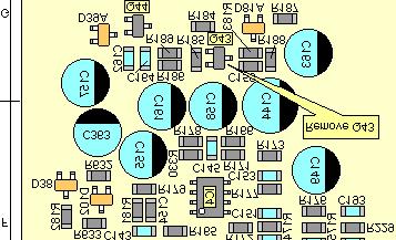 SS4900 AMC Limiter Modification To open the AMC (Automatic Modulation Control) circuit, locate Q43 (SMD) in grid location G on