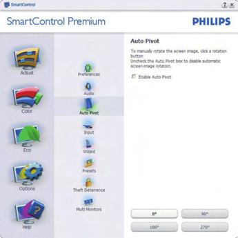 Option (Επιλογή)>Auto Pivot (Αυτόματη περιστροφή) Εμφανίζει το παράθυρο ενημέρωσης πηγής και την τρέχουσα ρύθμιση πηγής εισόδου.