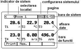 Display, Testo 50 Diferitele meniuri pot fi afişate în extenso fie prin atingerea ecranului cu un creion de contact (touch-pen) fie prin apăsarea tastelor din dreptul meniurilor.