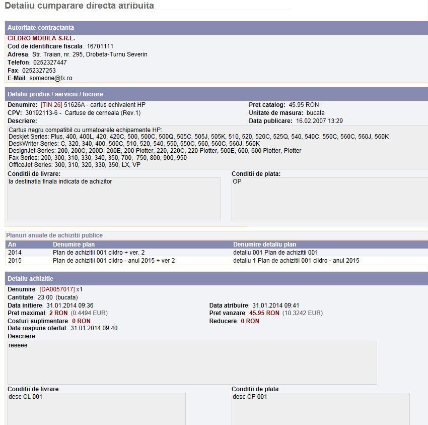 Proceduri de atribuire 6.2.4 165 Cumparari directe anulate Pagina de Lista cumparari directe neatribuite se acceseaza folosind link-ul corespunzator din pagina de start a modulului Cumparari directe.