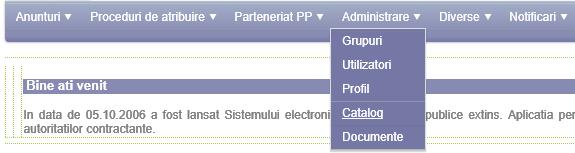 Pagina Lista catalog de produse / servicii / lucrari contine lista produselor, serviciilor si lucrariilor definite in sistem.