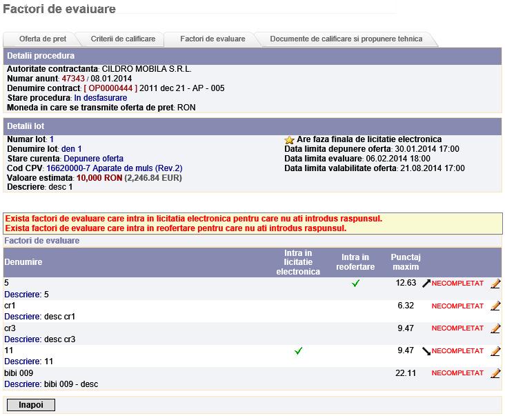 Anunturi Pentru introducerea raspunsului la un anumit factor se actioneaza pictograma