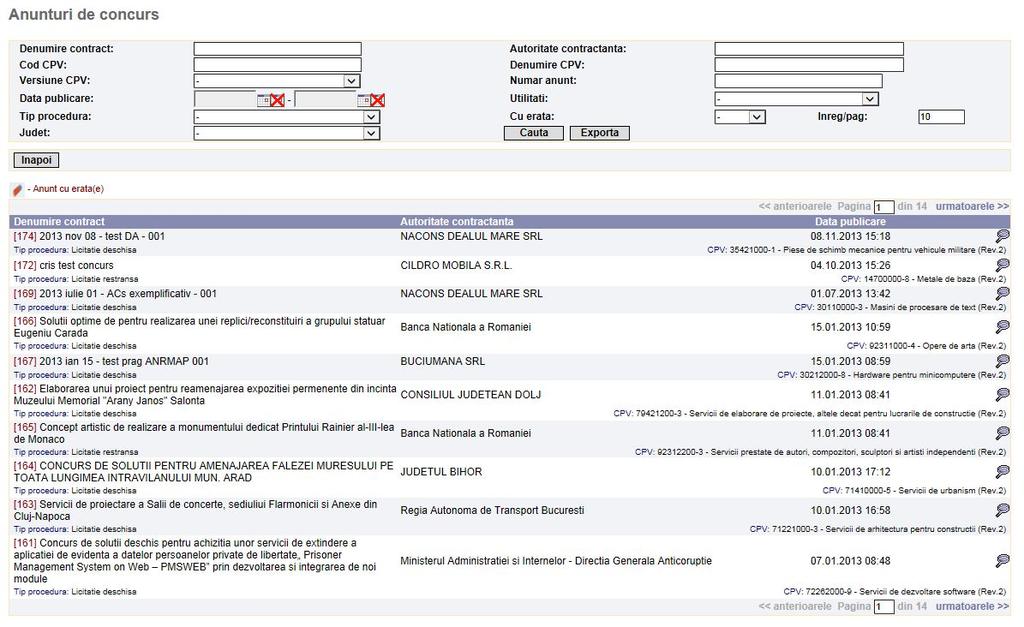 Anunturi 90 Se va deschide pagina Anunturi de concurs.