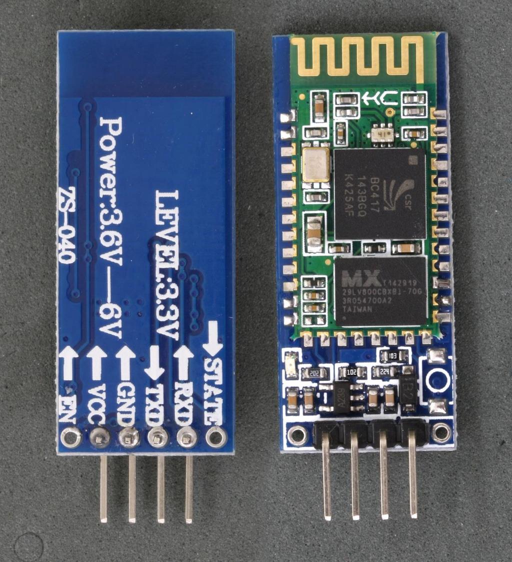 Εικόνα 5.4: HC-06 Η συνδεσμολογία με το Arduino είναι η παρακάτω: HC-06 VCC > Arduino +5V HC-06 GND > Arduino GND HC-06 TXD > Arduino Pin 0 (RX) HC-06 RXD > Arduino Pin 1 (TX) Πίνακας 5.