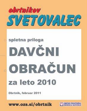 36 Janja Perme, univ. dipl. ekon., spec. rev. DavËni obraëun za leto 2010 na kaj moramo biti pozorni?