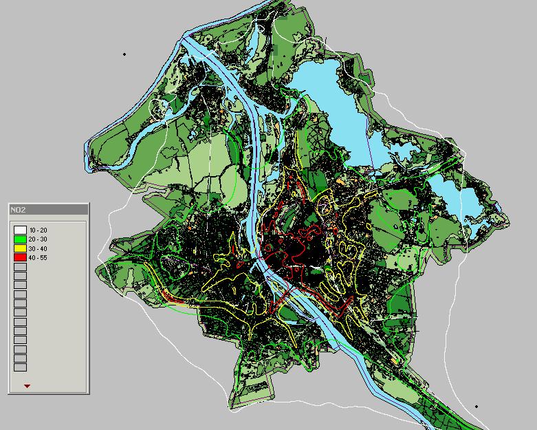 33 Rīgas centrā tiltu pievadceļu teritorijās, tipiskajās kanjonu ielās un lokāli arī citās vietās pilsētā, tai skaitā Pārdaugavā lielo satiksmes maģistrāļu tuvumā, novērojams paaugstināts gaisa