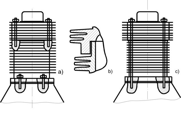 224 Fig. 324 Mënyra e lidhjes se elementeve te nevojshëm te motorit te ftohur me ajër.