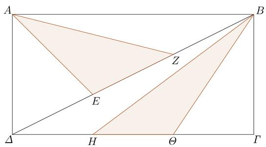 Α & Β Γυμνασίου 18 η Κυπριακή Μαθηματική Ολυμπιάδα Απρίλιος 2017 16. Στο πιο κάτω σχήμα δίνεται ορθογώνιο παραλληλόγραμμο. Πάνω στη διαγώνιο παίρνουμε σημεία και, τέτοια ώστε.