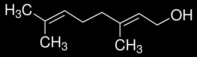 Geraniol Χημικός Τύπος: C 10 H 18 O Γεύση ή άρωμα: τριαντάφυλλο Αιθέριο έλαιο λυκίσκου με ελκυστικό άρωμα, δεν
