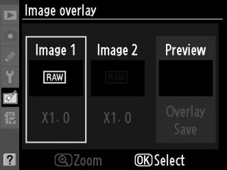 Επισημάνετε την επιλογή Image overlay (Επικάλυψη εικόνας) στο μενού επεξεργασίας και πατήστε το 2.