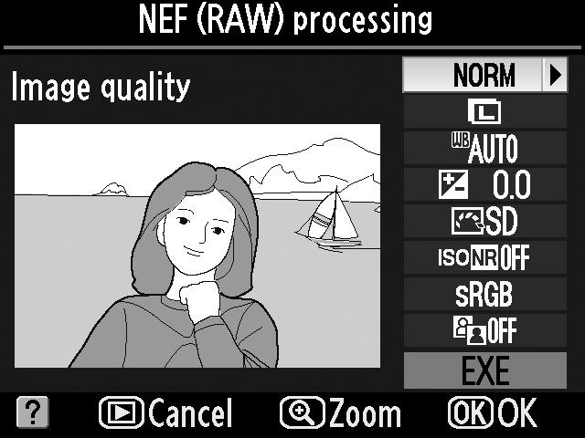 NEF (RAW) Processing (Επεξεργασία NEF (RAW)) Κουμπί G N μενού επεξεργασίας Δημιουργήστε αντίγραφα JPEG των φωτογραφιών NEF (RAW). 1 Επιλέξτε το NEF (RAW) processing (Επεξεργασία NEF (RAW)).