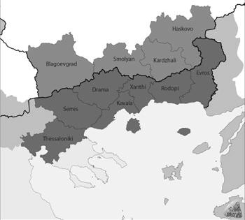 Εικόνα 1: επιλέξιμες περιφέρειες NUTS III (Πηγή: Πρόγραμμα INTERACT, 2006) Η εκτίμηση των περιβαλλοντικών επιπτώσεων θα επικεντρωθεί σε αυτές τις περιφέρειες.