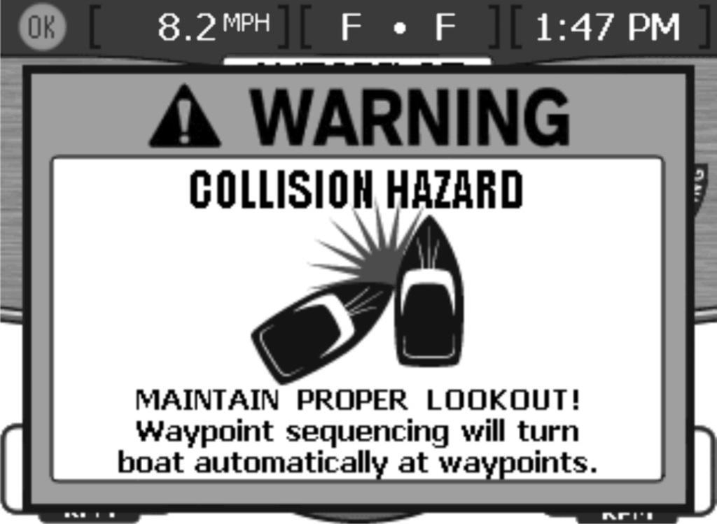 Ενότητα 3 - Στο νερό ΣΗΜΑΝΤΙΚΟ: Παραμείνετε σε εγρήγορση. Σε αυτήν την κατάσταση λειτουργίας το σκάφος στρίβει αυτόματα.
