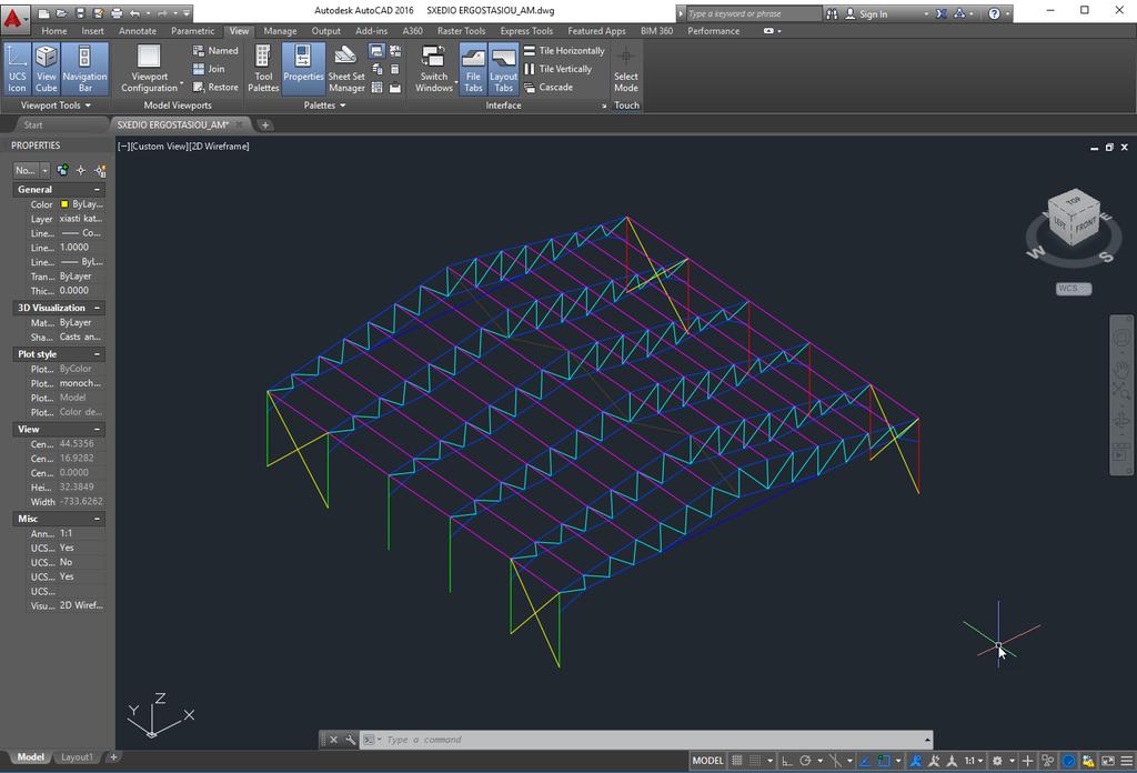 2.3 Δημιουργία του Μοντέλου της κατασκευής από 3D dwg αρχείο Το συγκεκριμένο παράδειγμα έχει σκοπό να εκπαιδεύσει τον χρήστη στη μοντελοποίηση μεταλλικής κατασκευής από 3D dwg αρχείο.