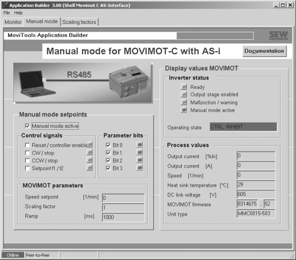11 I Λειτουργία Χειροκίνητη λειτουργία MOVITOOLS για MOVIMOT με ενσωματωμένο AS-Interface 11.