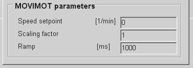 11 I Λειτουργία Χειροκίνητη λειτουργία MOVITOOLS για MOVIMOT με ενσωματωμένο AS-Interface Ομάδα παραμέτρων Σ' αυτή την ομάδα εμφανίζεται η τρέχουσα ονομαστική τιμή στροφών [1], ο συντελεστής κλίμακας