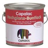 Ξύλινες & Μεταλλικές Επιφάνειες CAPALAC HOCHGLANZ-BUNTLACK 4 6 Λευκό, Ral 9005, Ral 8017 0,75L 6 0,125L 4 Ral 1021, Ral 3000, Ral 5010, Ral 6005, 6 Ral 7001 0,75L Σιλικονούχο βερνικόχρωμα διαλύτου,