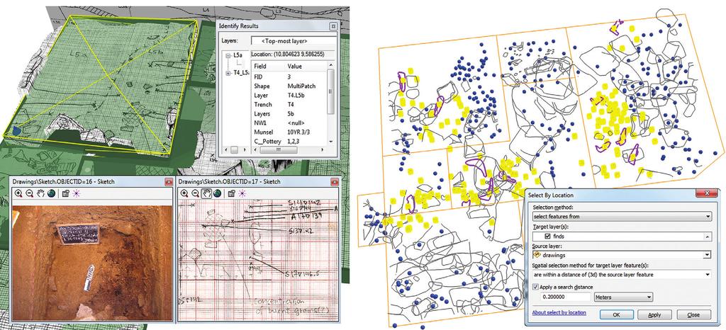 Layer 4 classified by artefact type and excavation features digitized from separate plan drawings and classified by type. Figure 6.
