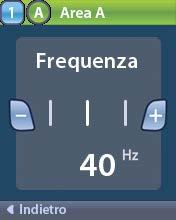 Premere il pulsante Più per aumentare la Durata dell'impulso. Frequenza Dalla schermata Area: 1. Selezionare Rate (Frequenza). 2.