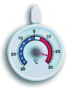 1042 Temperature indication with corresponding freezer-fridge symbol. Highest and lowest temperature, reversible C/ F.