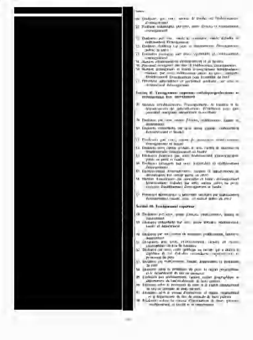 69. Σπουδαστές κατά φύλο, έτος σπουδών και 70. Σπουδαστές που έχουν εγγραφεί για δεύτερη ή περισσότερες φορές στο ίδιο έτος σπουδών, κατά φύλο, έτος σπουδών και 71. Σπουδαστές, κατά φύλο.