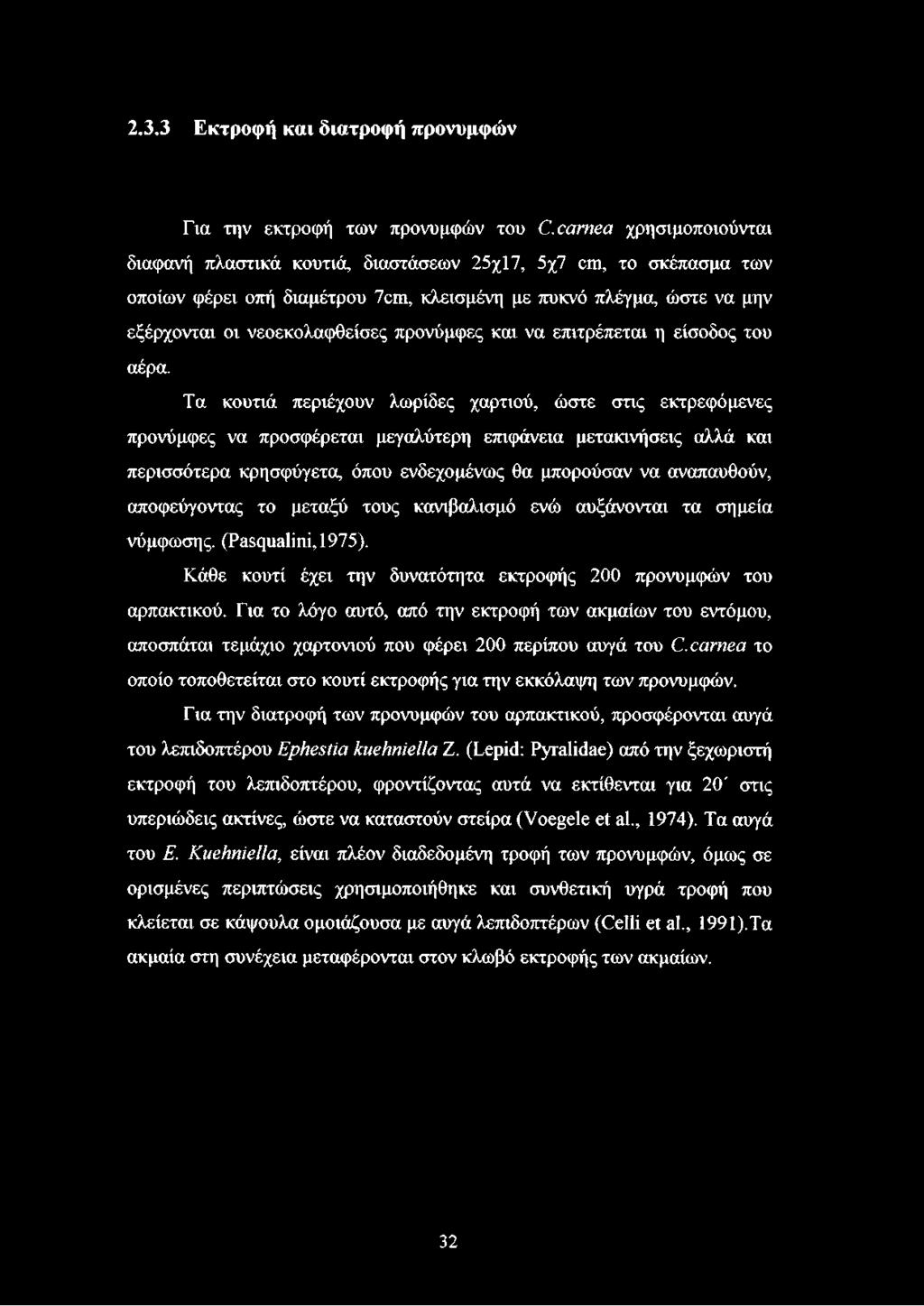 προνύμφες και να επιτρέπεται η είσοδος του αέρα.