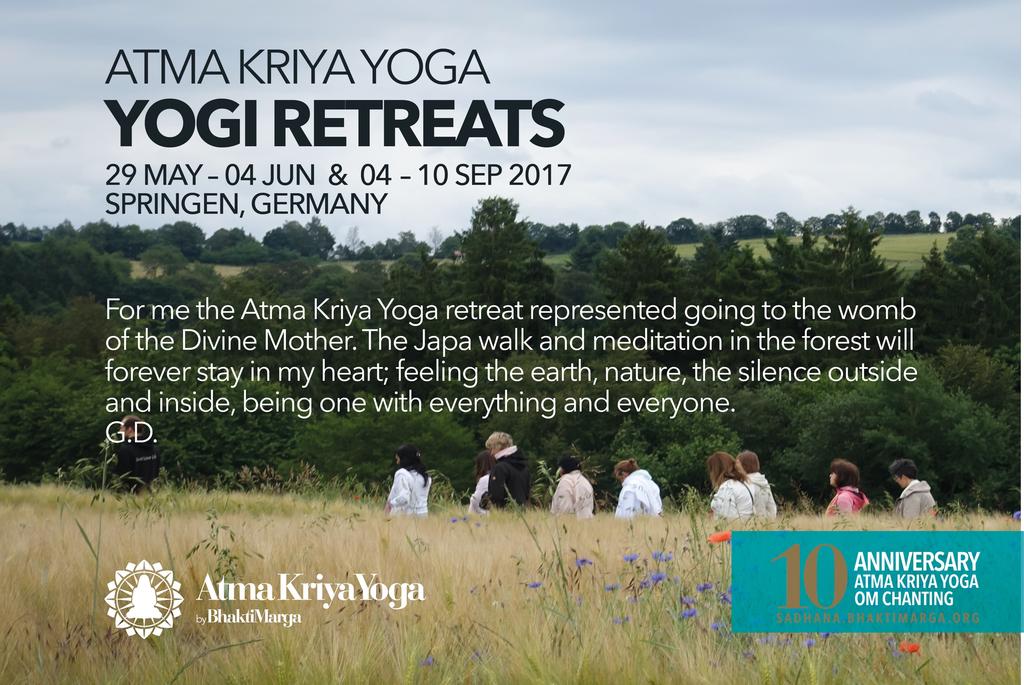 ATMA KRIYA YOGA RETREATS 2017 SHREE PEETHA NILAYA May -