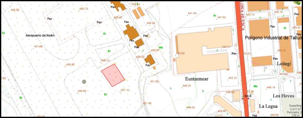 DSEÑO Y CÁLCULO DE LA ESTRUCTURA DE UN HANGAR PAR AVONES lustración 6: Plano de Cartografía Topográfica de STNA El acceso se realizara por la parte Sur- Este de la pista de