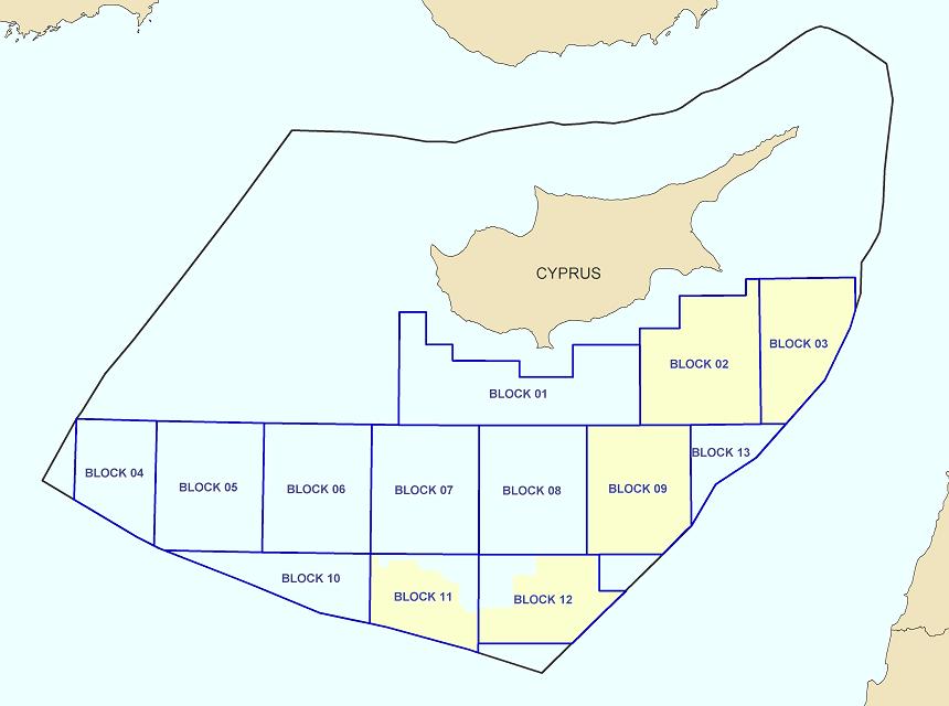 Πίνακας 2: Τα 12 ενεργειακά οικόπεδα στην κυπριακή ΑΟΖ πηγή: pgs 