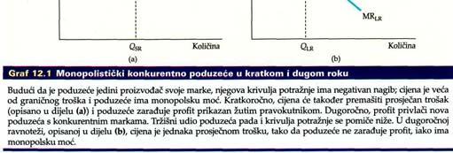 16. Monopolistička konkurencija i Predavanje iz Mikroekonomije Monopolistička konkurencija u mnogim industrijskim granama proizvodi su diferencirani iz nekog razloga, potrošači svaku marku proizvoda