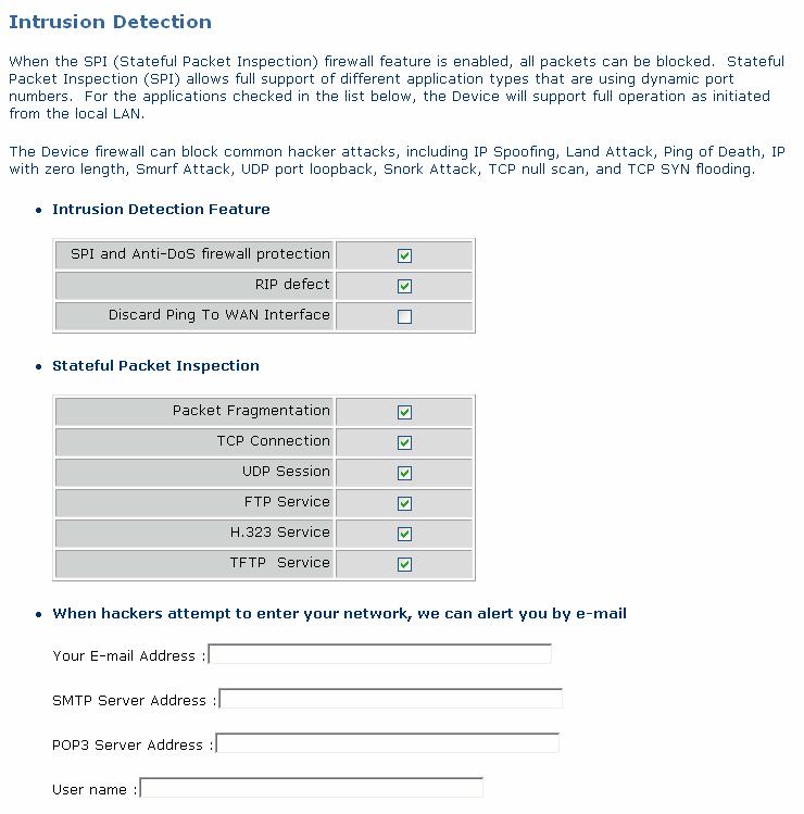 Μενού FIREWALL, Συνέχεια NetFasteR