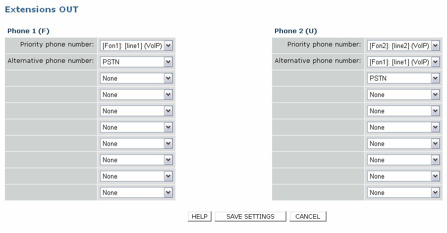 Στην οθόνη Extensions In µπορείτε να ρυθµίσετε διάφορα χαρακτηριστικά των εισερχόµενων κλήσεων Επιλέξτε το κουτί επιλογής Answer call for all numbers για να ενεργοποιήσετε την απάντηση των κλήσεων