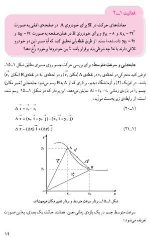 جابه جایی و سرعت متوسط راهنمای تدریس: در اینجا نیز جسم در واقع ذره ای است که روی مسیری در صفحه حرکت می کند. باید دانش آموزان به مسیر و تغییرات مؤلفه های x و y ذره هنگام حرکت توجه داشته باشند.