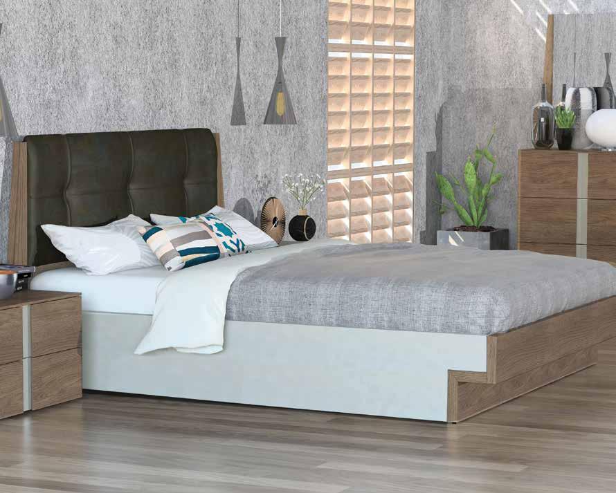 1.1.49 L7 JAG natural oak veneer / φυσικός καπλαμάς δρυς bed with storage unit / κρεβάτι JAG με αποθηκευτικό χώρο bedside table / κομοδίνο JAG Το κεφαλάρι του κρεβατιού Jag είναι κατασκευασμένο από