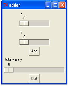 Κεφάλαιο 4 32 proc settotal {} { }.total set [expr "[.x get] + [.y get]"] bind.x <Button1-Motion> settotal bind.y <Button1-Motion> settotal pack.