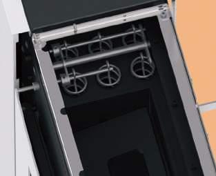 autonomía con una capacidad de depósito de 19 kg Ευρύ φάσμα με μία δεξαμενή χωρητικότητας 19 kg Ottimale efficienza grazie ai 4 condotti di