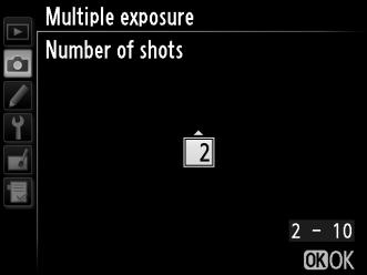 3 Επιλέξτε τον αριθμό λήψεων. Επισημάνετε την επιλογή Number of shots (Αριθμός λήψεων) και πατήστε το 2.