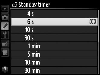 c: Timers/AE Lock (Χρονόμετρα/Κλείδωμα AE) c1: Shutter-Release Button AE-L (Κουμπί λήψης AE-L) Κουμπί G A μενού Προσαρμοσμένων Ρυθμίσεων Εάν έχετε επιλέξει On (Ενεργοποίηση), η έκθεση θα κλειδώσει