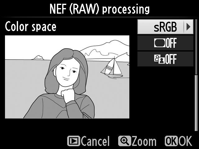 3 Προσαρμόστε τις ρυθμίσεις επεξεργασίας NEF (RAW). Προσαρμόστε τις ρυθμίσεις που παρατίθενται παρακάτω.