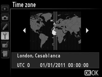 4 Επιλέξτε Time zone and date (Ζώνη ώρας και ημερομηνία). Επιλέξτε Time zone and date (Ζώνη ώρας και ημερομηνία) και πατήστε 2. 5 Ρυθμίστε τη ζώνη ώρας. Επιλέξτε Time zone (Ζώνη ώρας) και πατήστε 2.